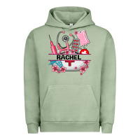 Pigment Oil Green costom name nurse hat and elements Urban Hoodie - AdoDesignShop