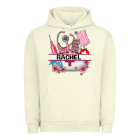 Pigment Pistachio costom name nurse hat and elements Urban Hoodie - AdoDesignShop