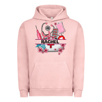 Pigment Salmon costom name nurse hat and elements Urban Hoodie - AdoDesignShop