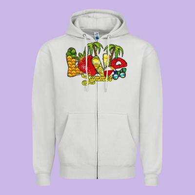 Love Summer Zipper Hoodie Designed By Racoondesign