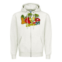 Oatmeal Heather love summer Zipper Hoodie - RacoonDesign