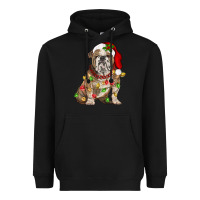Black Christmas english bulldog Heavyweight Hoodie - BarkalooDesign