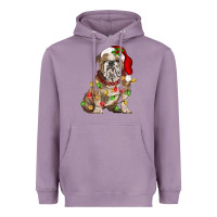 Lavender Christmas english bulldog Heavyweight Hoodie - BarkalooDesign