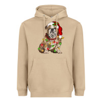 Mushroom Christmas english bulldog Heavyweight Hoodie - BarkalooDesign