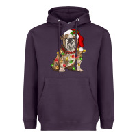 Plum Christmas english bulldog Heavyweight Hoodie - BarkalooDesign