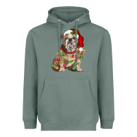 Sage Christmas english bulldog Heavyweight Hoodie - BarkalooDesign