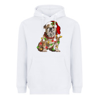 White Christmas english bulldog Heavyweight Hoodie - BarkalooDesign