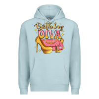 Blue Mist birthday diva pink and gold glitter Premium Hoodie - LillyAllenDesigns