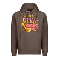 Coffee birthday diva pink and gold glitter Premium Hoodie - LillyAllenDesigns