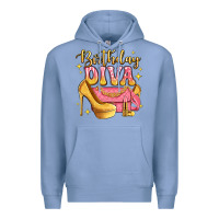 Colony Blue birthday diva pink and gold glitter Premium Hoodie - LillyAllenDesigns