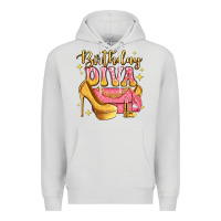 Dove Grey birthday diva pink and gold glitter Premium Hoodie - LillyAllenDesigns
