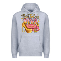 Heather Grey birthday diva pink and gold glitter Premium Hoodie - LillyAllenDesigns