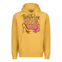 Mustard birthday diva pink and gold glitter Premium Hoodie - LillyAllenDesigns