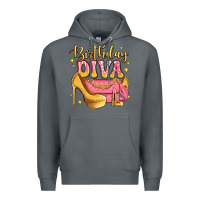Rock birthday diva pink and gold glitter Premium Hoodie - LillyAllenDesigns