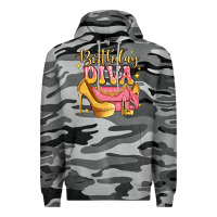 Slate Camo birthday diva pink and gold glitter Premium Hoodie - LillyAllenDesigns