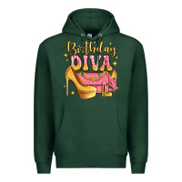 Sports Green birthday diva pink and gold glitter Premium Hoodie - LillyAllenDesigns