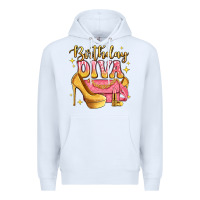 White birthday diva pink and gold glitter Premium Hoodie - LillyAllenDesigns