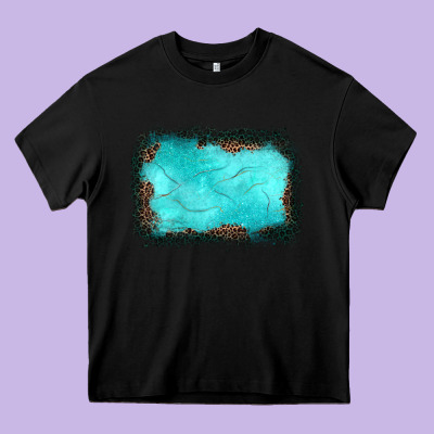 Gemstone Leopard Background Heavy Core Tee Designed By Jahusdesignshop