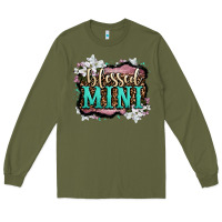 Army Green blessed mini Long Sleeve Tee - OliviaCreatesArt