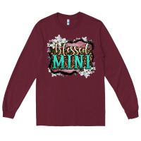 Burgundy blessed mini Long Sleeve Tee - OliviaCreatesArt