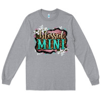 Heather Grey blessed mini Long Sleeve Tee - OliviaCreatesArt