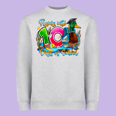 Name Flying Into 100 Days Of School Heavyweight Sweatshirt Designed By Cowhidedigitalart