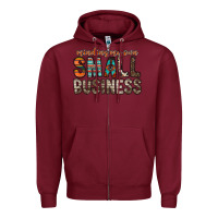 Burgundy minding my own small business Zipper Hoodie - RacoonDesign