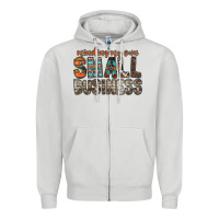 Dove Grey minding my own small business Zipper Hoodie - RacoonDesign