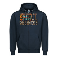 Navy minding my own small business Zipper Hoodie - RacoonDesign