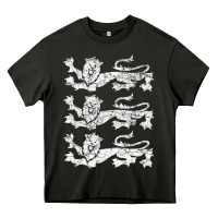 Asphalt Retro Three England Lions Vintage Souvenir Heavy Core Tee - trangStudio