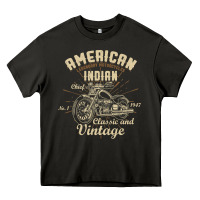 Asphalt Retro Vintage American Motorcycle Indian for Old Biker Heavy Core Tee - trangStudio