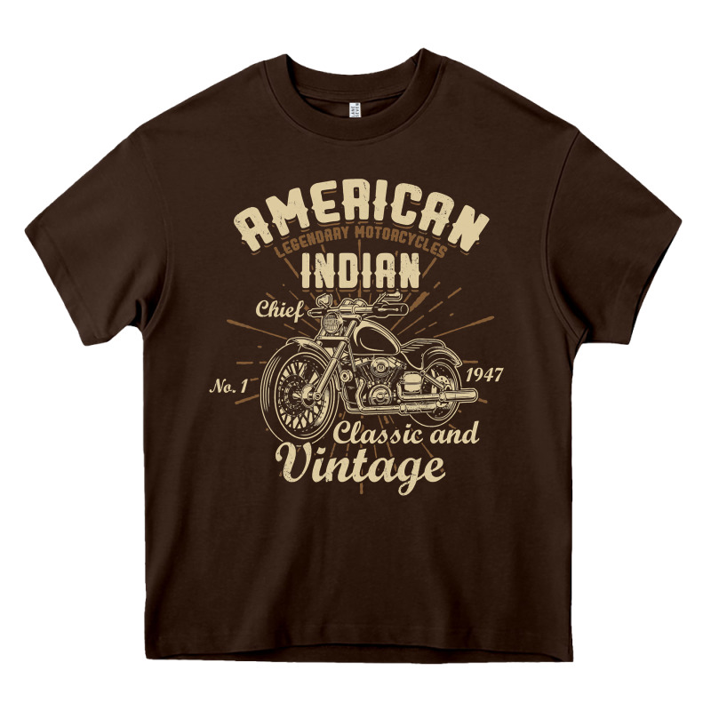 Retro Vintage American Motorcycle Indian For Old Biker Heavy Core Tee by trangStudio | Teevron