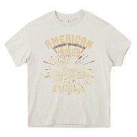 Cream Retro Vintage American Motorcycle Indian for Old Biker Heavy Core Tee - trangStudio
