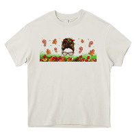 Cream christmas mama messy bun Heavy Core Tee - Jasminsmagicworld