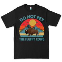 Black Do Not Pet The Fluffy Cows Vintage Premium Tee - trangStudio