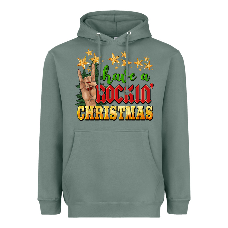 Have A Rockin Christmas Heavyweight Hoodie by BarkalooDesign | Teevron