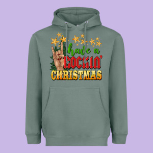 Have A Rockin Christmas Heavyweight Hoodie Designed By Barkaloodesign