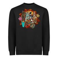 Black Fall Vibes Heavyweight Sweatshirt - CowhideDigitalArt