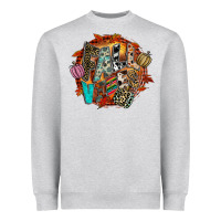 Heather Grey Fall Vibes Heavyweight Sweatshirt - CowhideDigitalArt