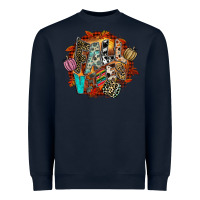 Navy Fall Vibes Heavyweight Sweatshirt - CowhideDigitalArt