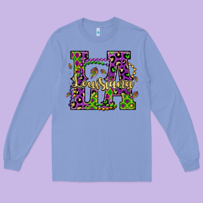 Louisiana Mardi Gras Long Sleeve Tee Designed By Oliviacreatesart