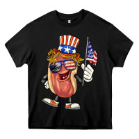 Black 4th of july hot dog Heavy Core Tee - BarkalooDesign