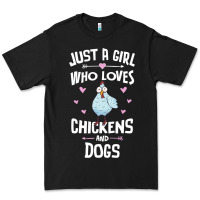 Black Just A Girl Who Loves Chickens And Dogs Gift Women Premium Tee - trangStudio