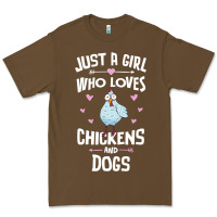Cacao Just A Girl Who Loves Chickens And Dogs Gift Women Premium Tee - trangStudio