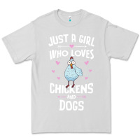 Dove Grey Just A Girl Who Loves Chickens And Dogs Gift Women Premium Tee - trangStudio
