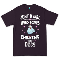 Just A Girl Who Loves Chickens And Dogs Gift Women Premium Tee | Teevron