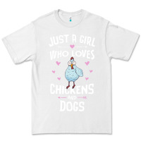 White Just A Girl Who Loves Chickens And Dogs Gift Women Premium Tee - trangStudio