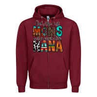 Burgundy only the best moms get promoted to nana Zipper Hoodie - RacoonDesign