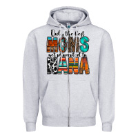 Heather Grey only the best moms get promoted to nana Zipper Hoodie - RacoonDesign
