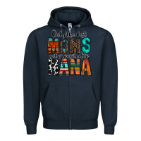 Navy only the best moms get promoted to nana Zipper Hoodie - RacoonDesign